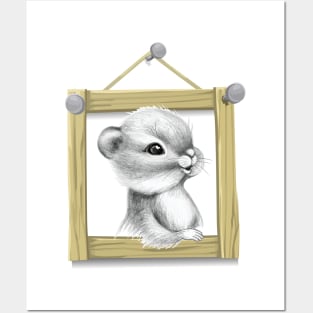 Woodland Creatures Cute Chipmunk Posters and Art